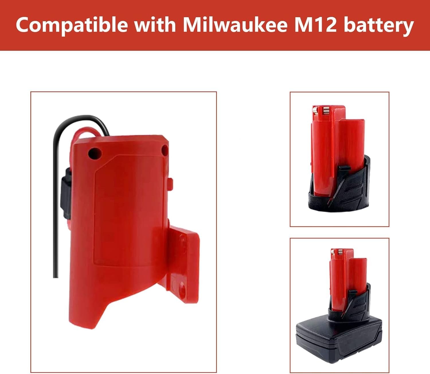 Power Wheel Adapter for Milwaukee M12 12V Battery with Fuse & Wire terminals…