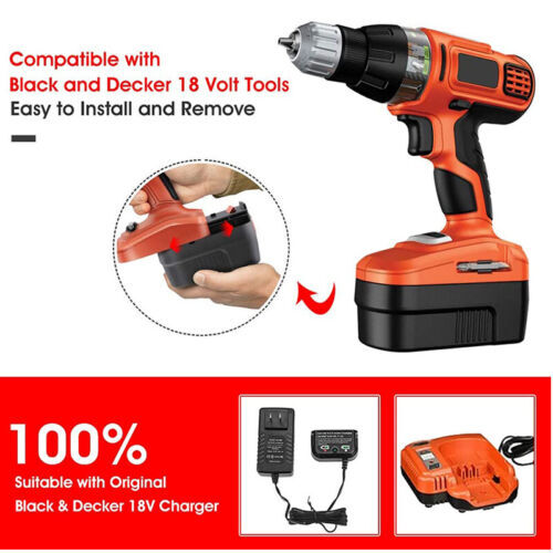 2Pack 18V for Black and Decker HPB18 18 Volt 4.8Ah Battery HPB18-OPE 244760-00