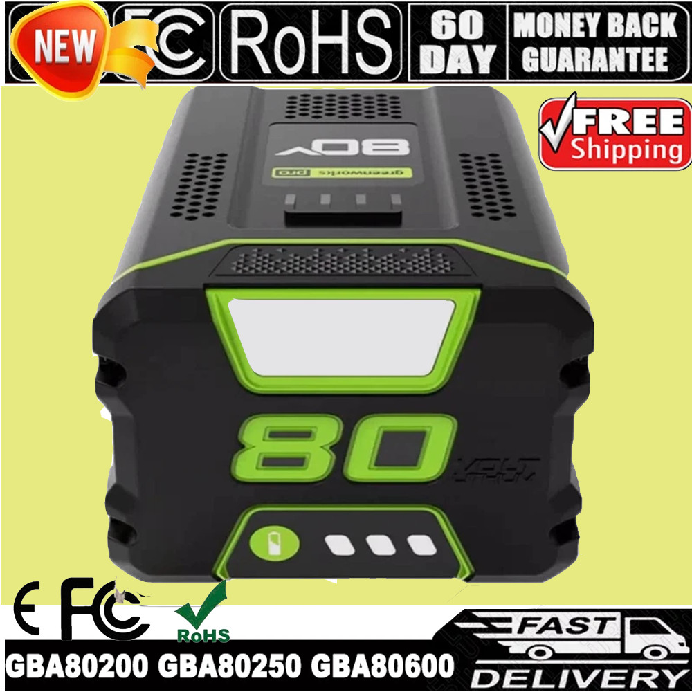 FOR Greenworks 80V Lithium Ion 5.0Ah Rechargeable Li-ion Battery BAB727 GBA80200