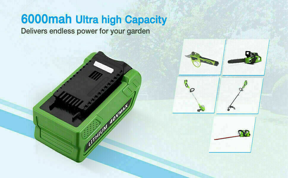 40V 6.0Ah For Greenworks G-MAX Lithium Battery 29472 29462 29252 20202 /8.0Ah US