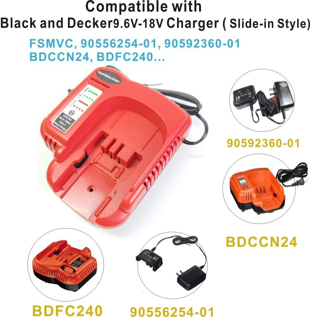 BDFC240 BDCCN24 Multi-Volt Battery Charger for Black+Decker FSMVC 18V 14.4V 1…