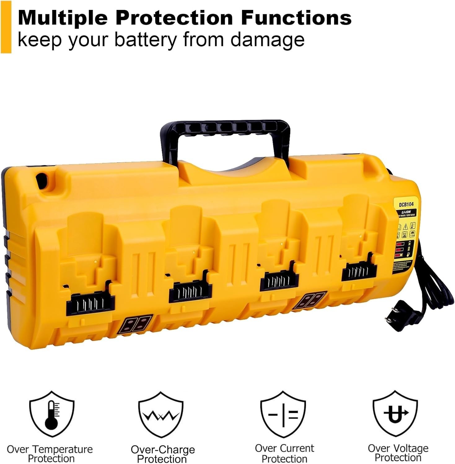 Dewalt DCB104 20V Max 4 Port Rapid Battery Charger Compatible Charger