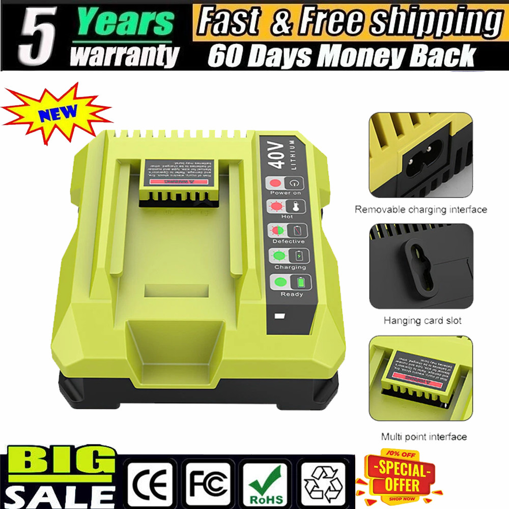 For Ryobi OP408VNM 40V Lithium-Ion Battery Rapid Charger OP406VNM 40-Volt NEW