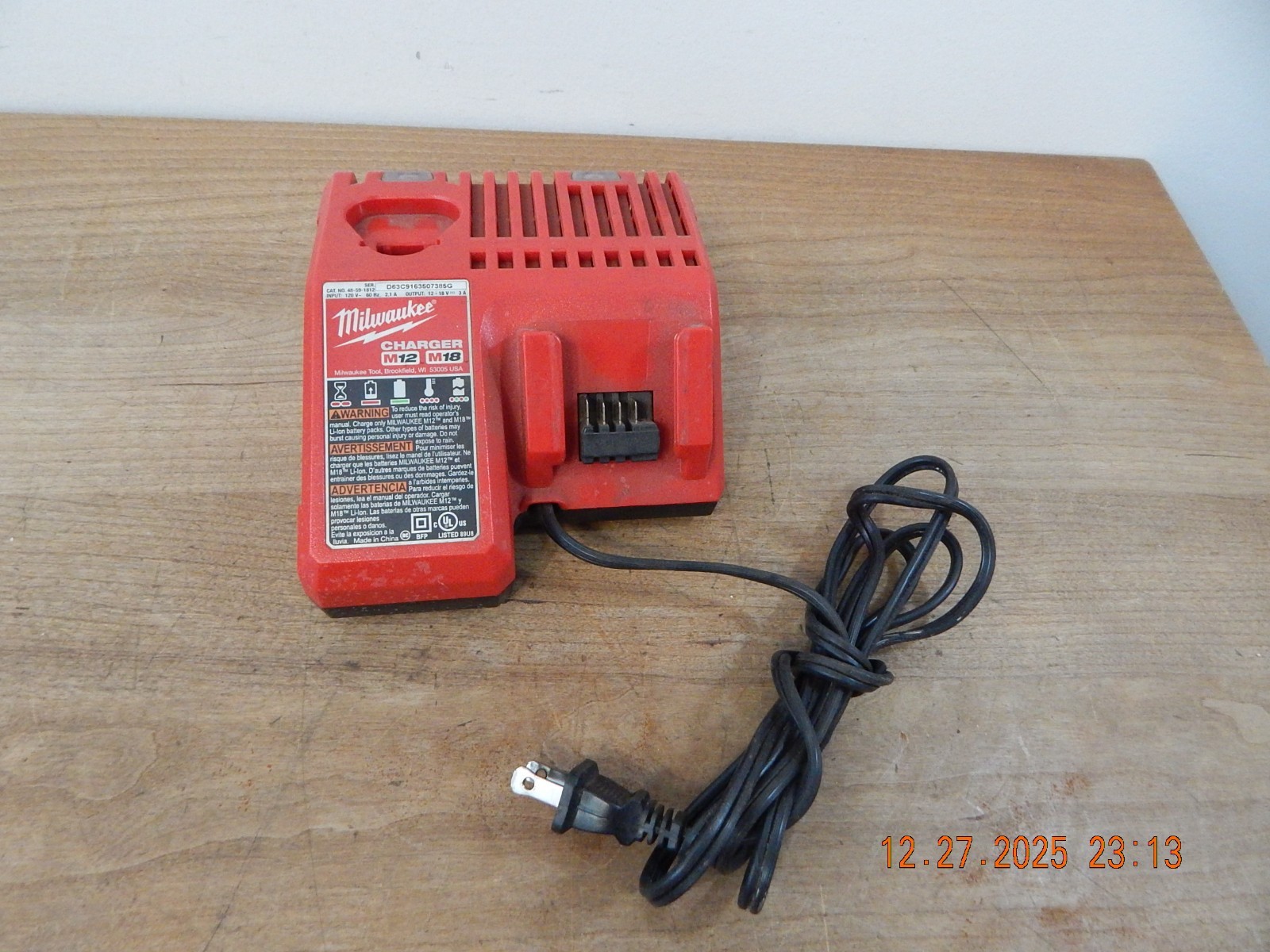 Milwaukee M12 M18 Charger (48-59-1812)