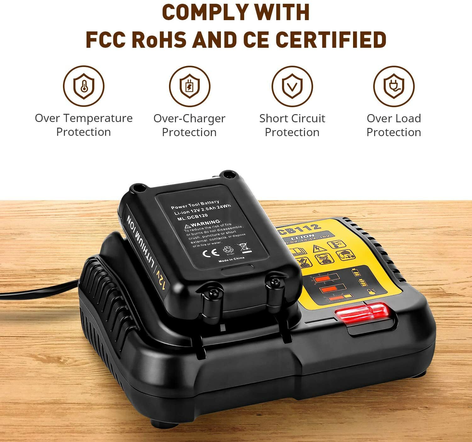 DCB112 Charger For DeWalt 20V Max Lithium Battery Charger DCB206 DCB205 DCB203
