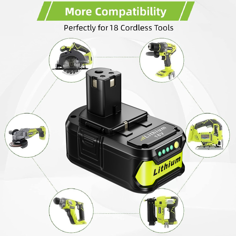1Pack For RYOBI 18V 8.0Ah Lithium Battery RBL1815 RBL1810 P108 P102 109 /charger
