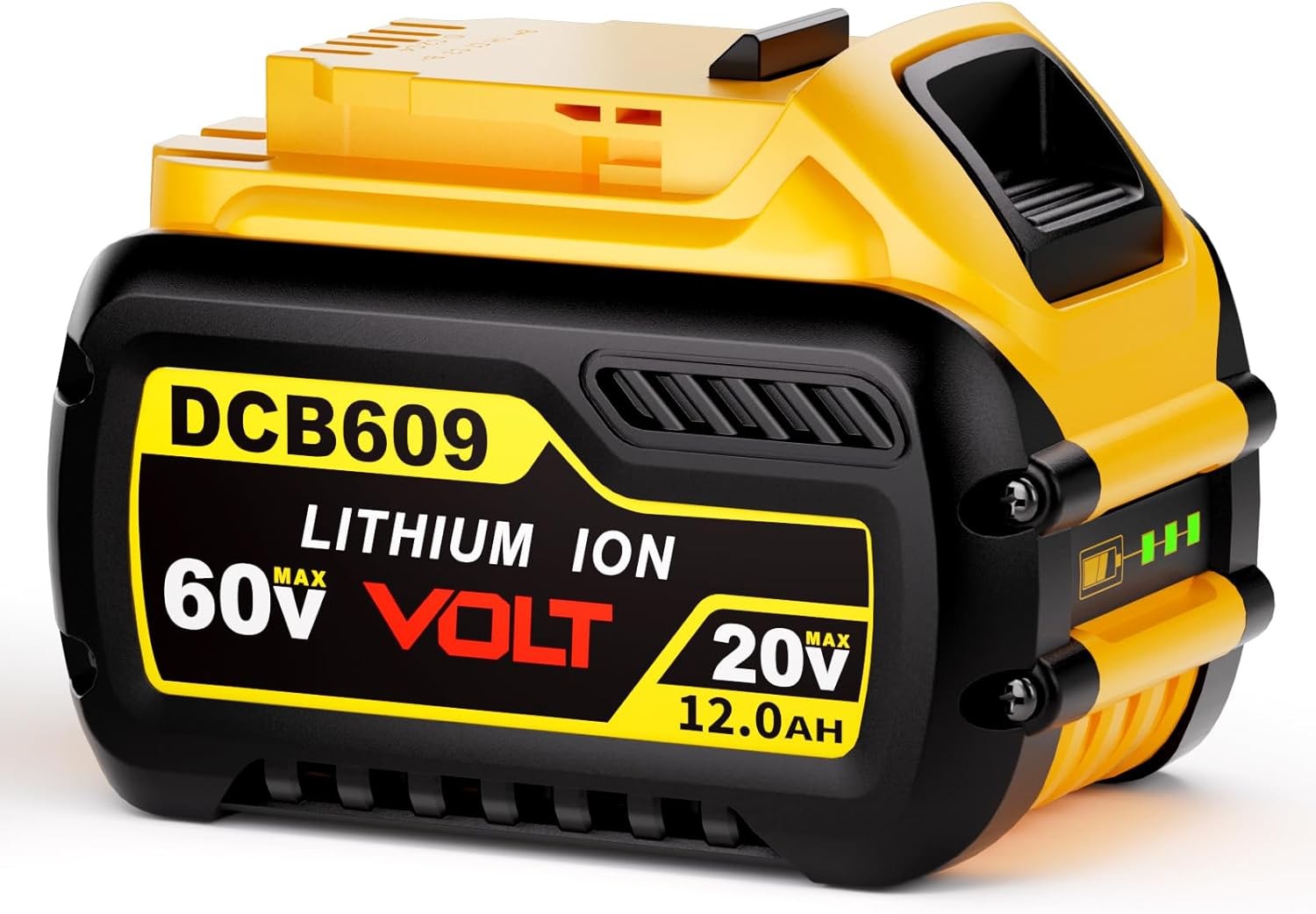2PCS 12Ah Replacement DCB606-2 Battery for Dewalt 20V 60V Max Battery & Charger/