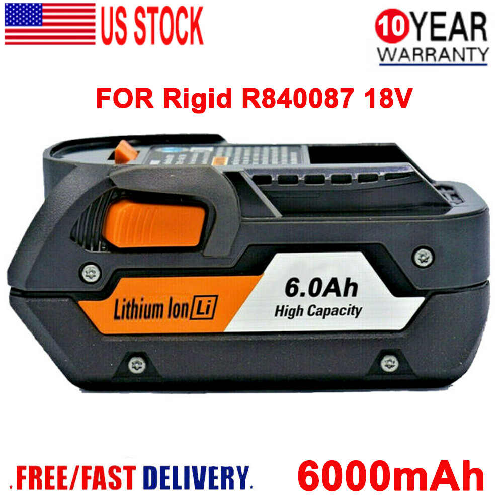 NEW for Ridgid R840085 6.0Ah Li-ion Battery Rigid 18 Volt R840087 Power Tools US