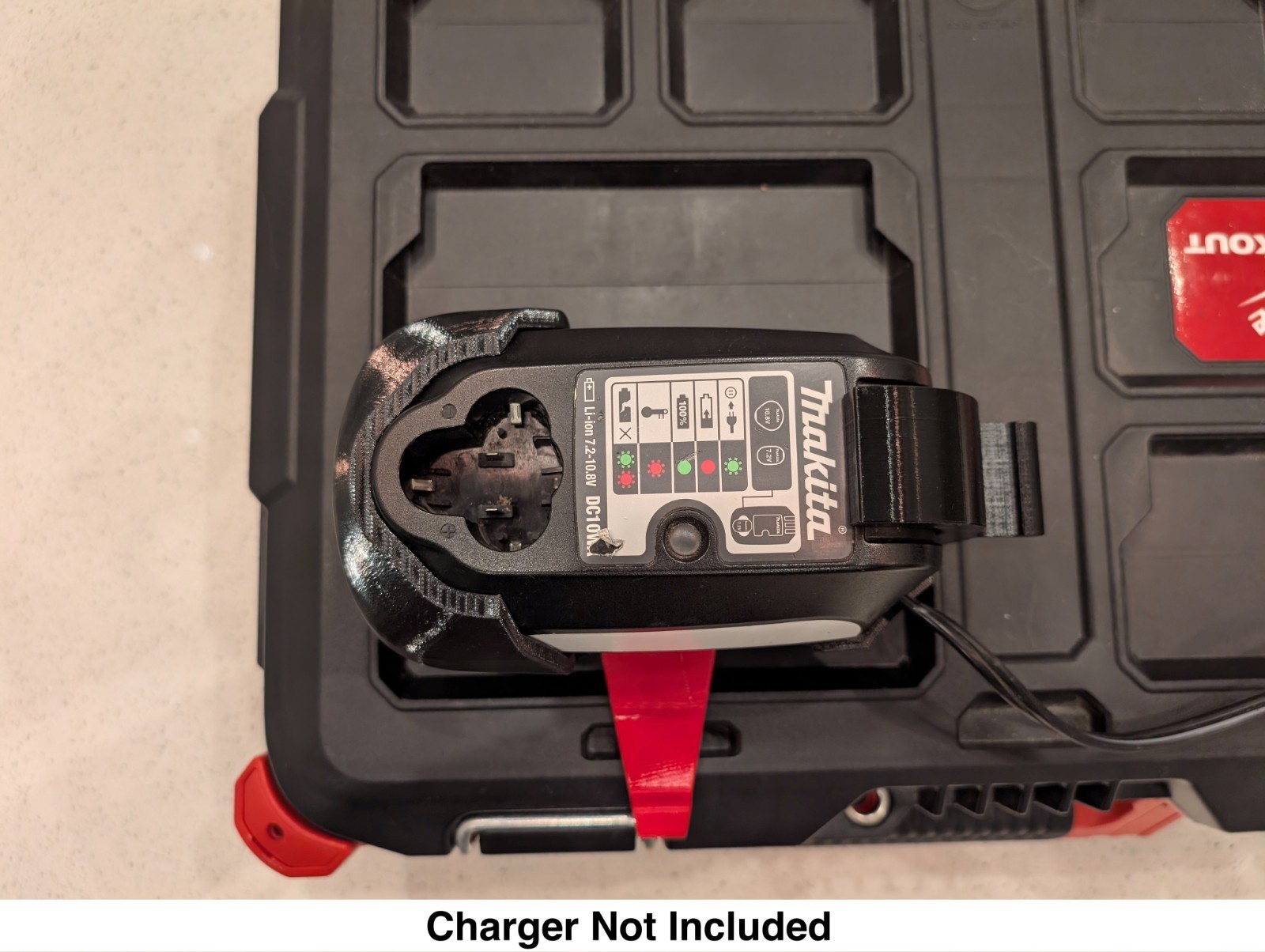 Wall or Packout Mount for Makita DC10WA Charger, **Charger Not Included**