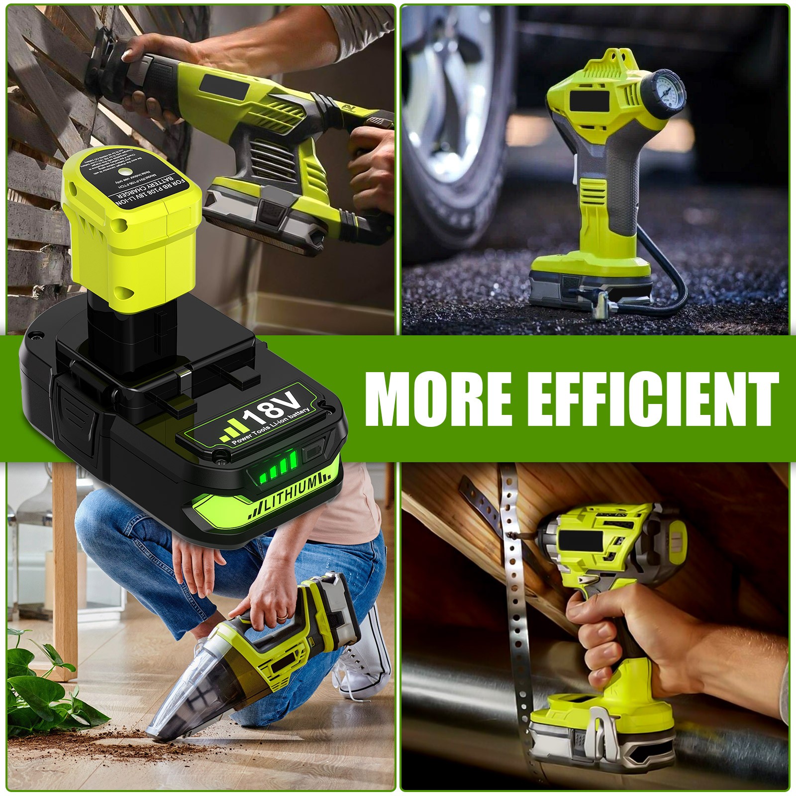 US Charger For RYOBI P108 18V 18Volt One Plus High Capacity Lithium-ion Battery