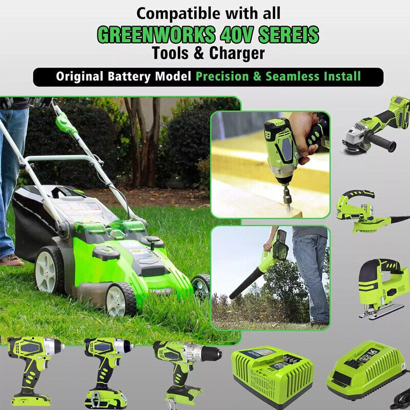 40V For Greenworks G-MAX Lithium Battery 29472 29462 29252 20202 40 Volt 6000mAh
