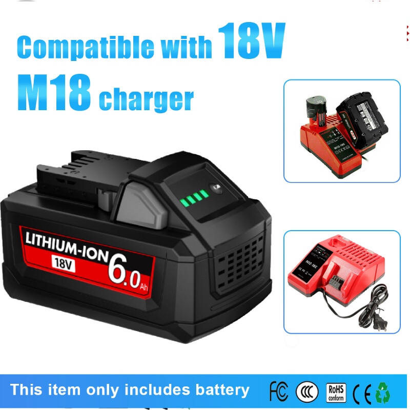For Milwaukee for M18 Lithium 6.0AH Extended Capacity Battery 48-11-1860 1-4x US