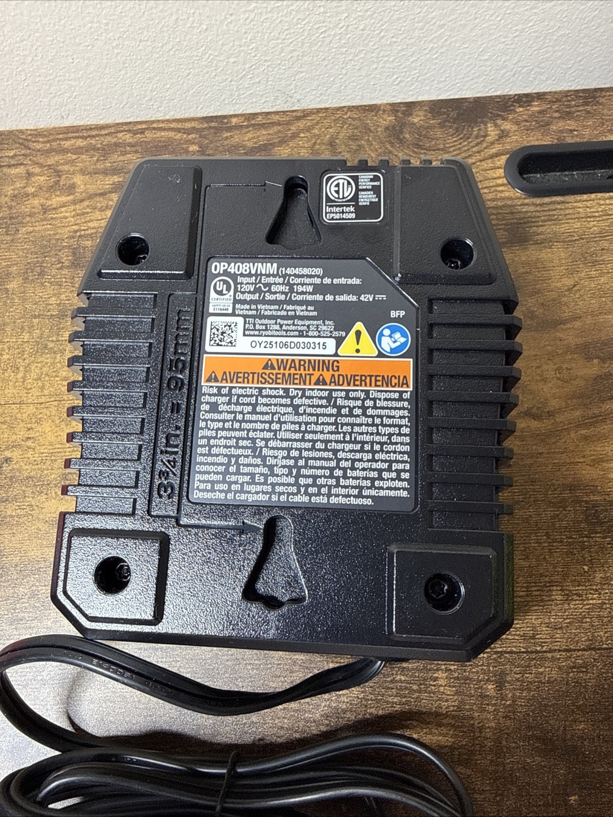 Rapid Charger For Ryobi 40V OP408VNM