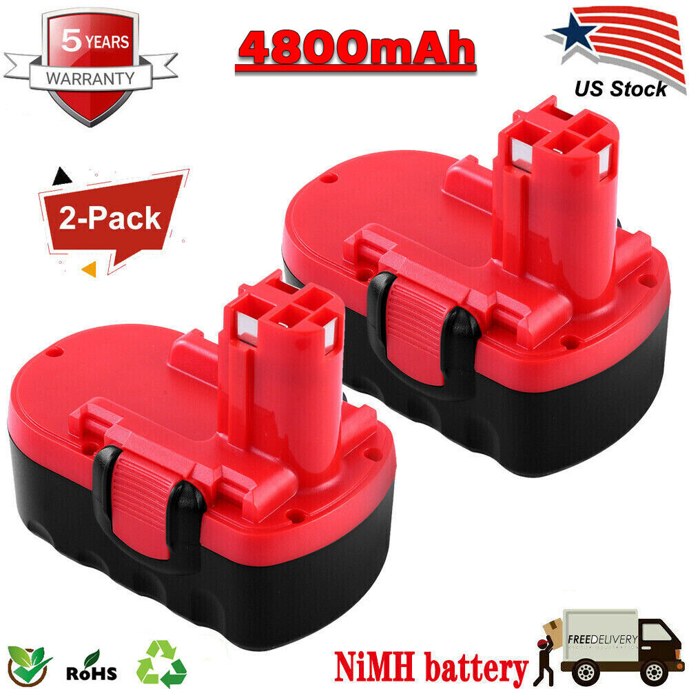 2x 18V 4800mAh Extended Battery For Bosch BAT025 BAT026 BAT160 BAT180 BAT181