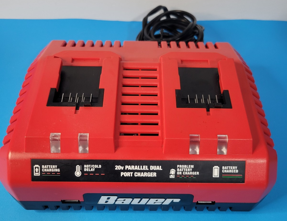 BAUER 20V Dual-Port Battery Charger 2108C-B 58985 USB Ports