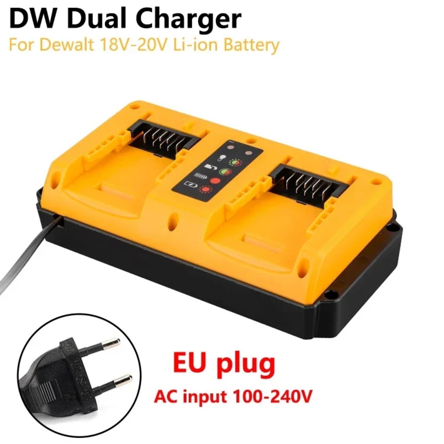 90W Fast Charger for DeWalt 20V Battery Charger Dual Port DCB207 DCB206 DCB204