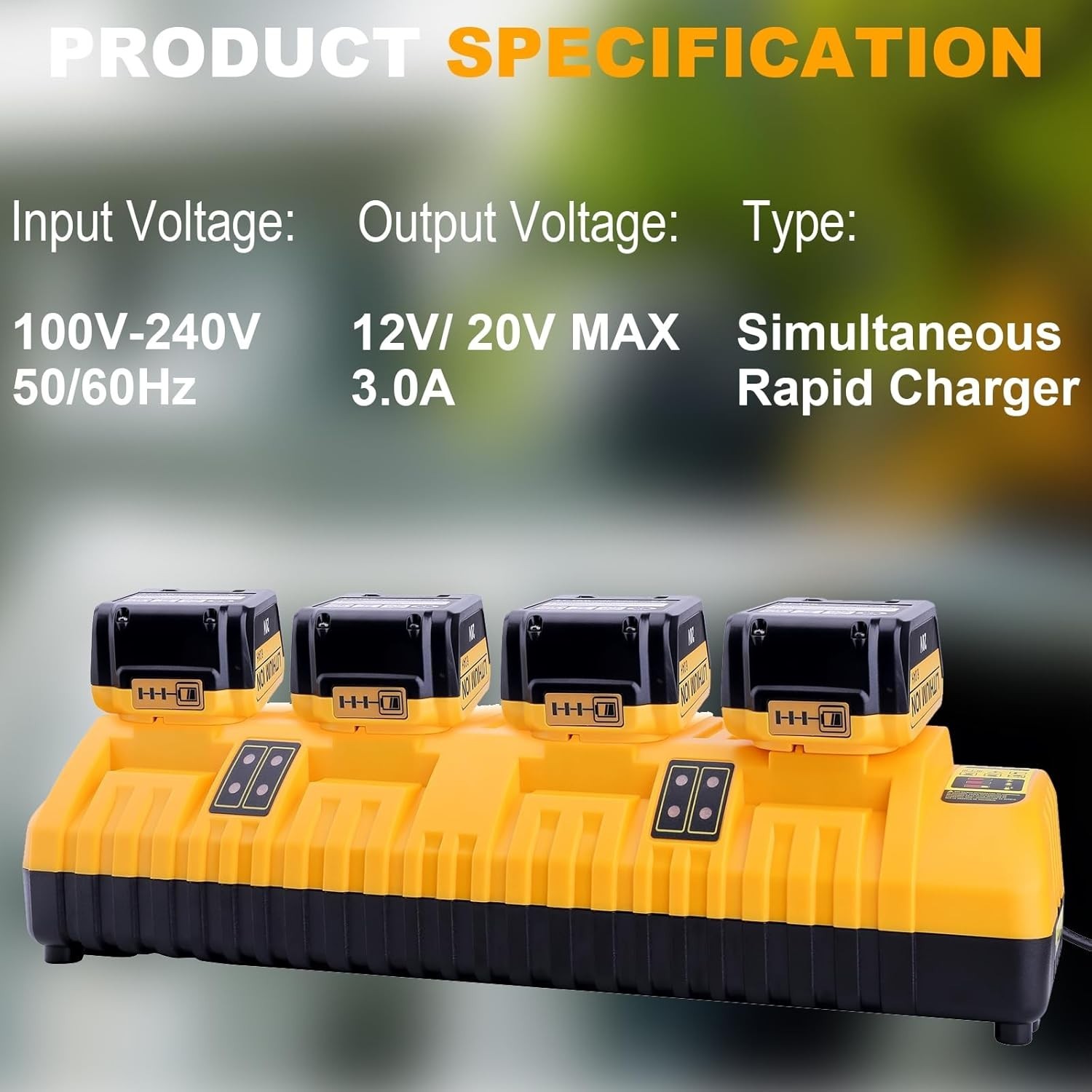 Dewalt DCB104 20V Max 4 Port Rapid Battery Charger Compatible Charger