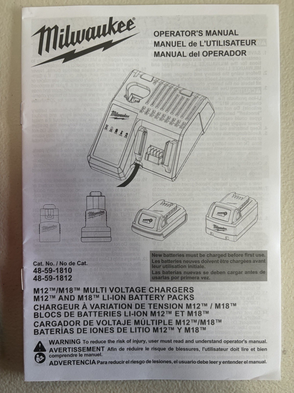 Milwaukee 48-59-1812 M18/M12 Battery Charger & 5.0 AH Batteries | 2025