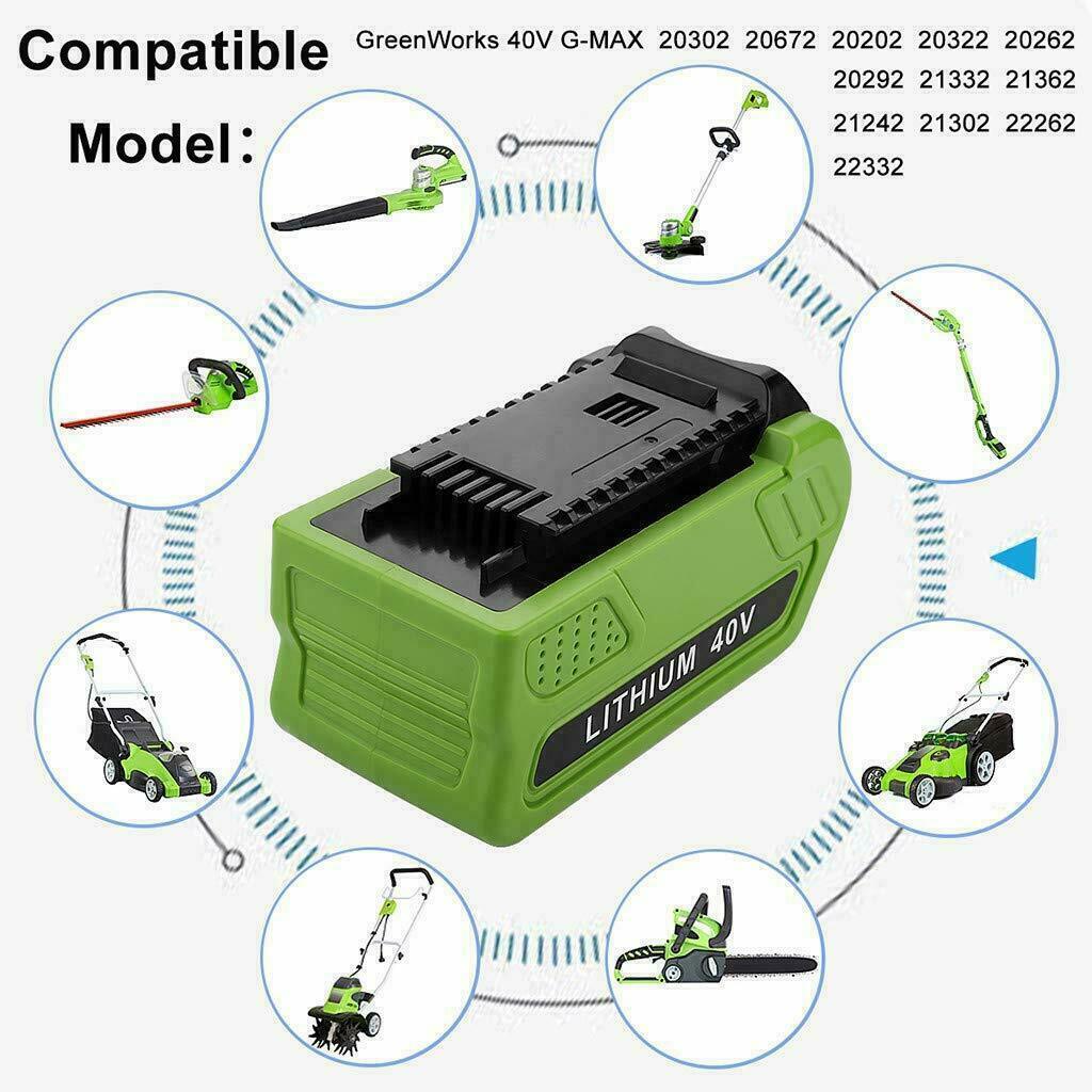 40V 6.0Ah For Greenworks G-MAX Lithium Battery 29472 29462 29252 20202 40 Volt