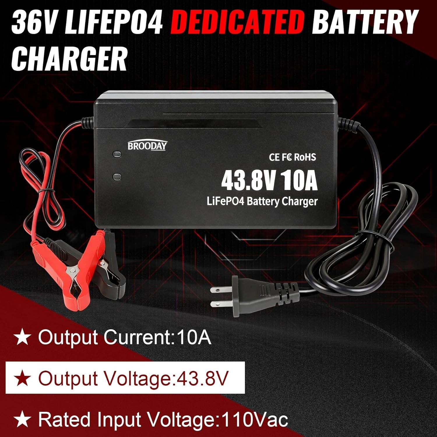 Durable 36V Charger – Over-Voltage Protection