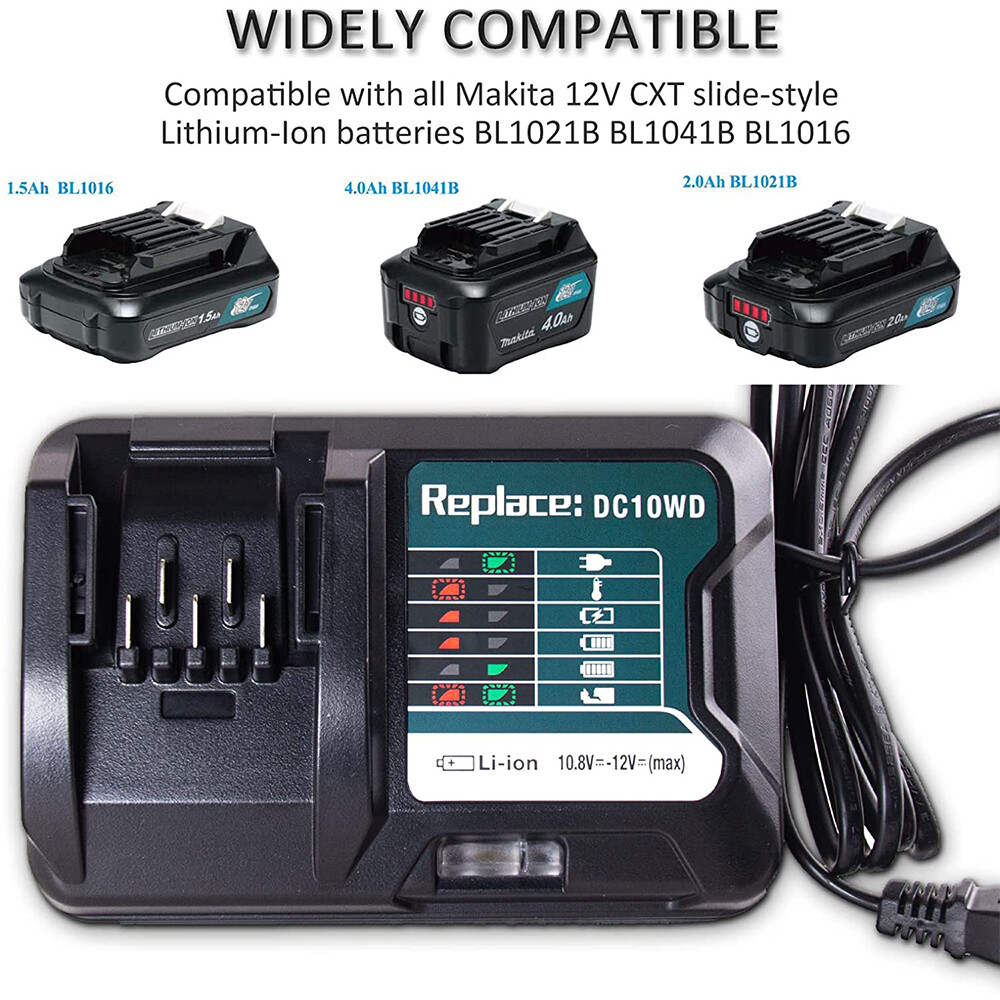 For Makita DC10WD CXT 12V MAX Li-ion Battery Charger BL1041B BL1021 1016 10.8V