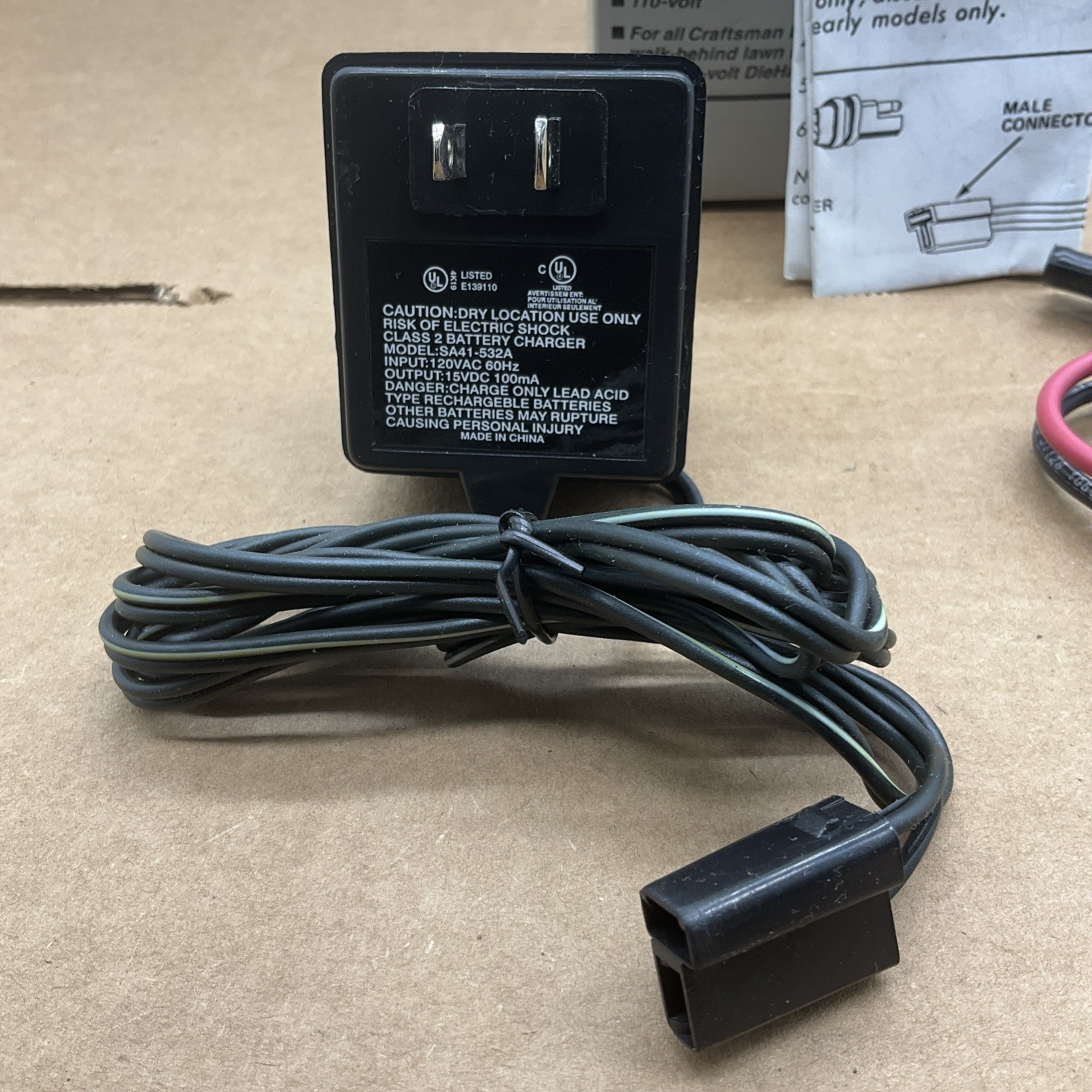 NOS Craftsman 71-33352 Battery Charger Plug DieHard 33352 Adapter 79996 Sears