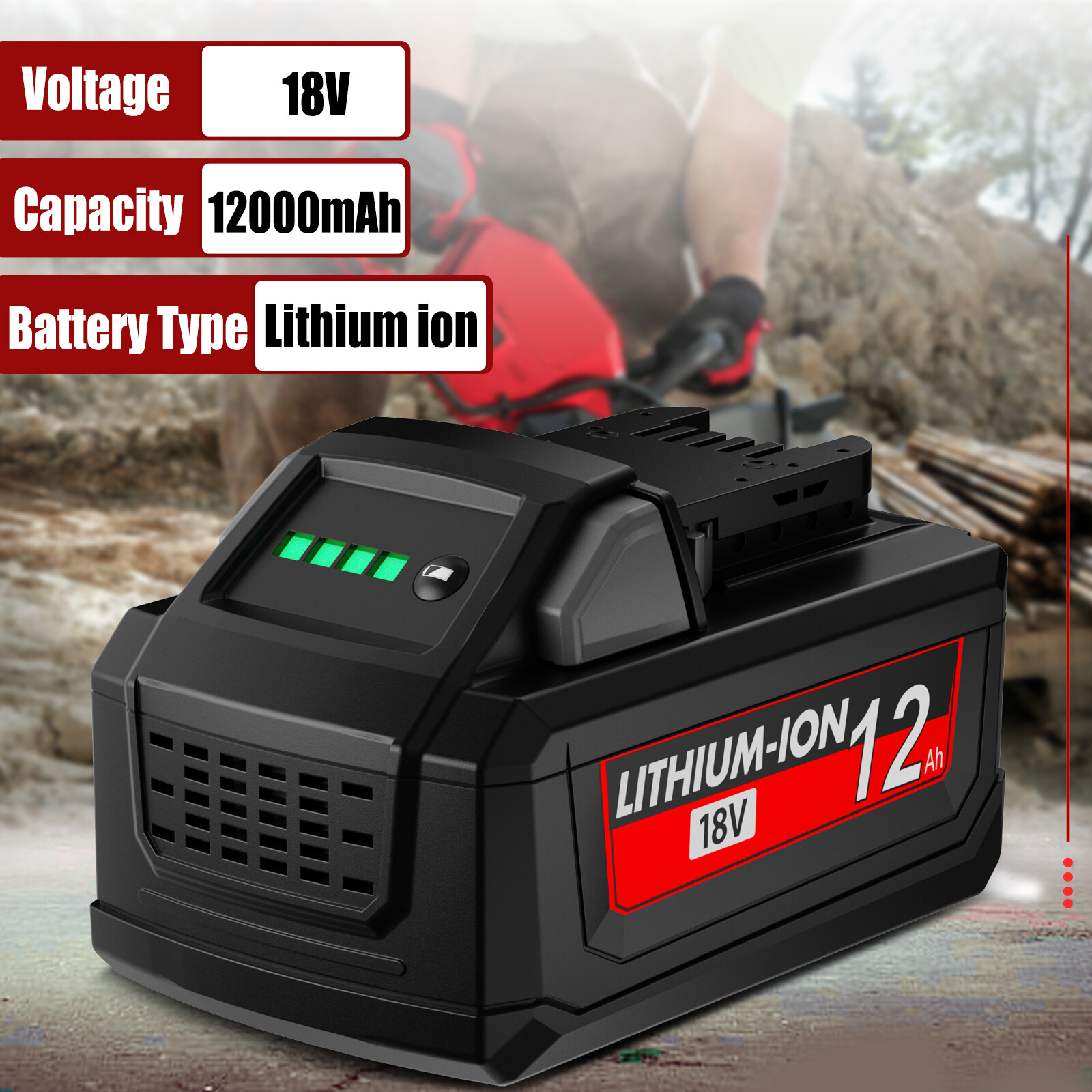 For Milwaukee for M18 Lithium 6.0AH Extended Capacity Battery 48-11-1860 1-4x US