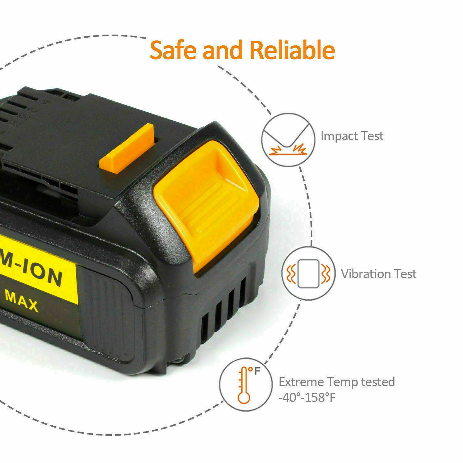 For DeWalt 20V 20 Volt Max 8.0AH 9AH Lithium Battery DCB206-2 DCB205 DCB200-2 US