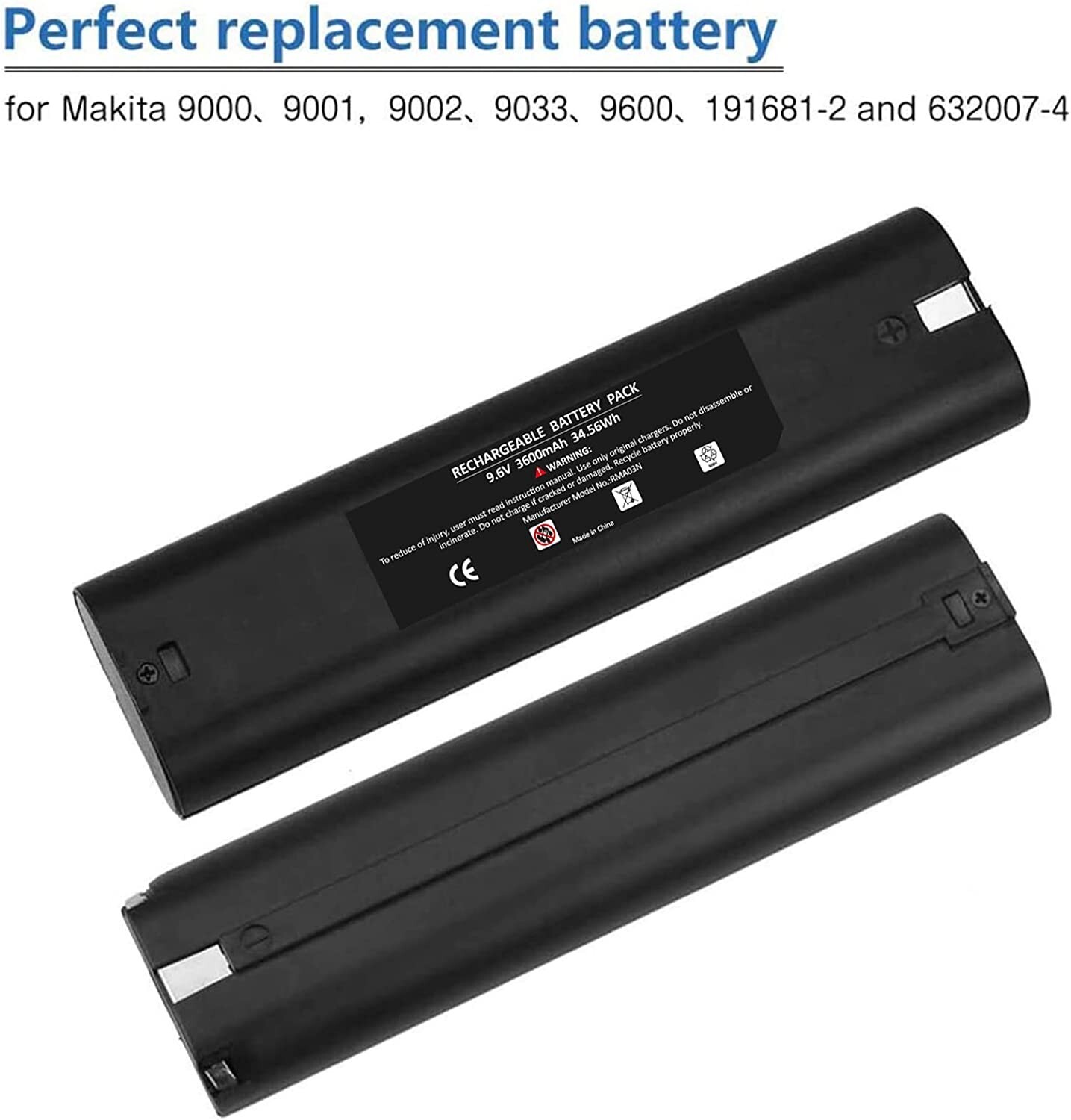 PACK 9.6 VOLT 4800mAh Battery replacementFor MAKITA 9000 9001 632007-4 191681-2