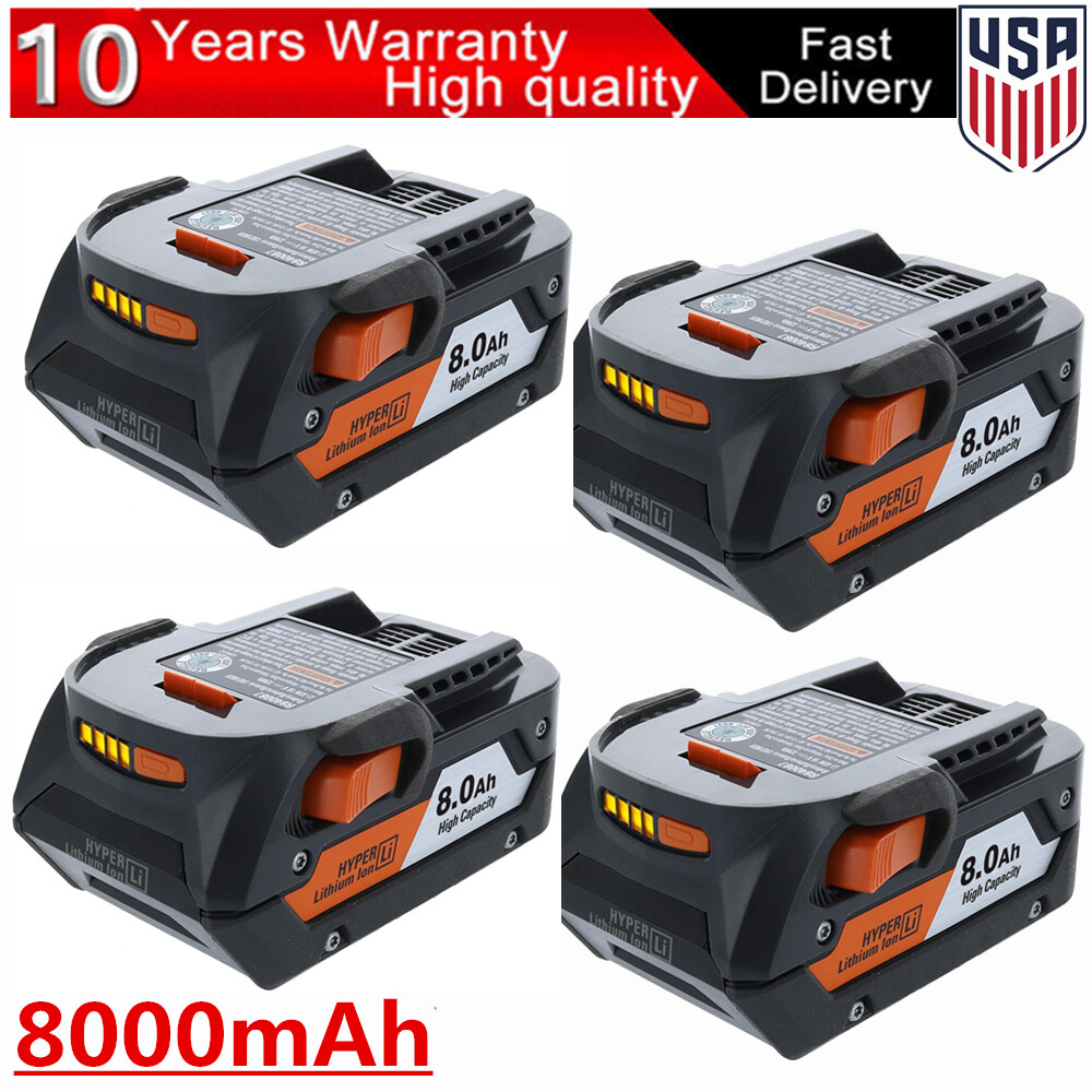 1-4PACK 8.0AH For RIDGID 18V Battery R840087 R840083 R840085 R840084 Power Tool
