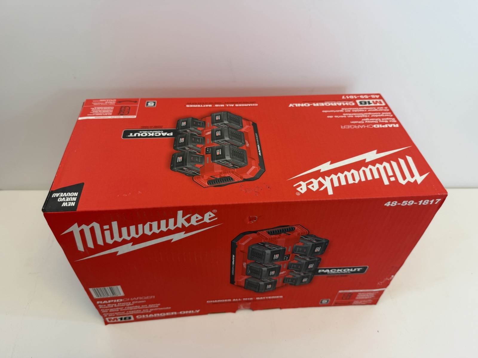 NEW Milwaukee 48-59-1817 M18 Six Bay Bulk Battery Rapid Charger Multi Port NEW