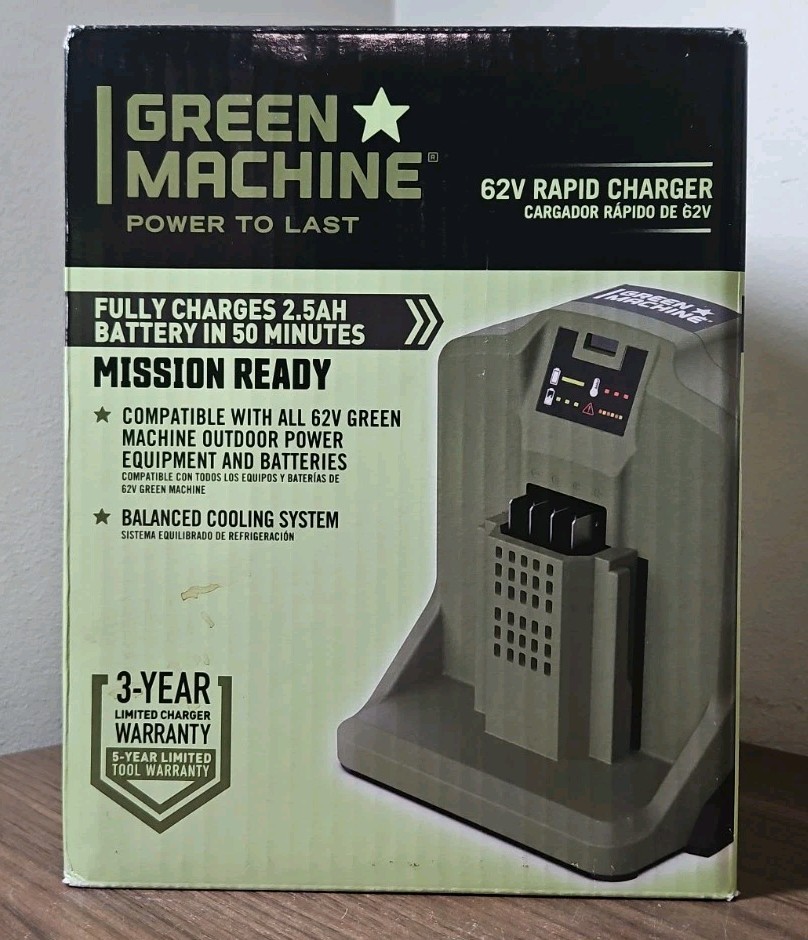 Green Machine Rapid Battery Charger 62V 110-120V w Cooling Fan GMBC6200