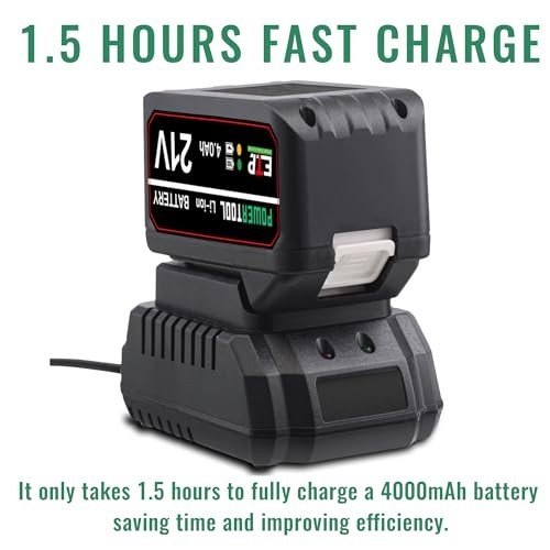 21V Fast Battery Charger Base, Single Port Rapid Charger for 21V Lithium-Ion Bat