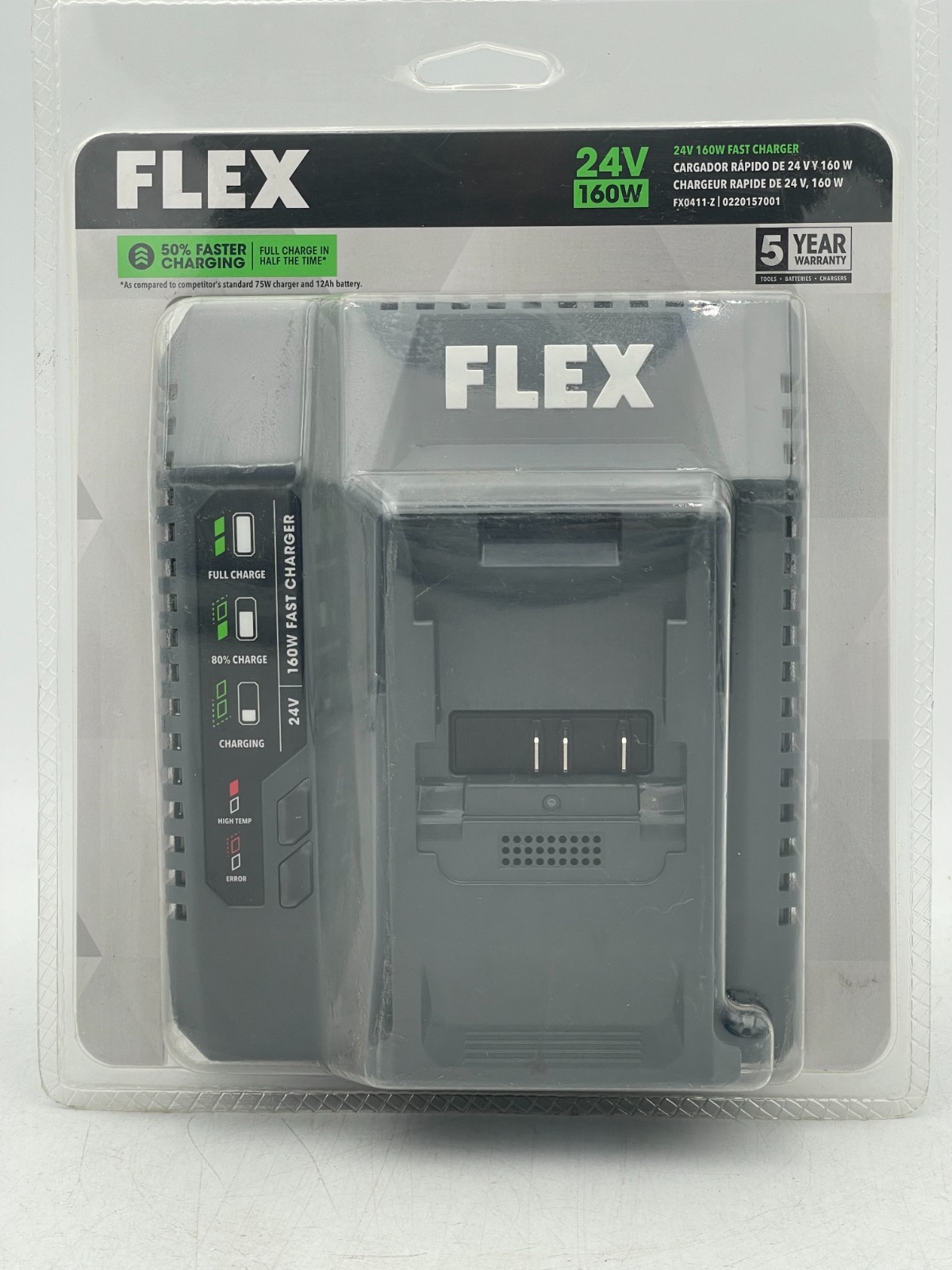 FLEX 24 -Volt 160W Lithium-ion Battery Fast Charger Model # FX0411-Z