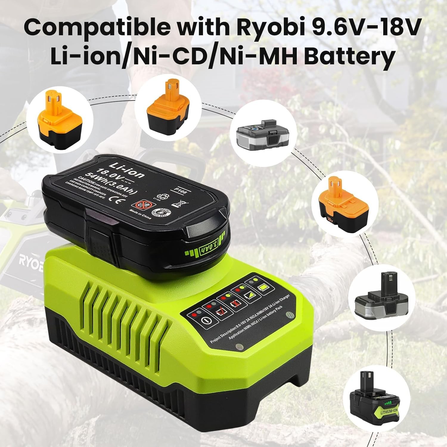P117 Rapid Charger for Ryobi 18V Batteries – Safe & Efficient Charging Solution