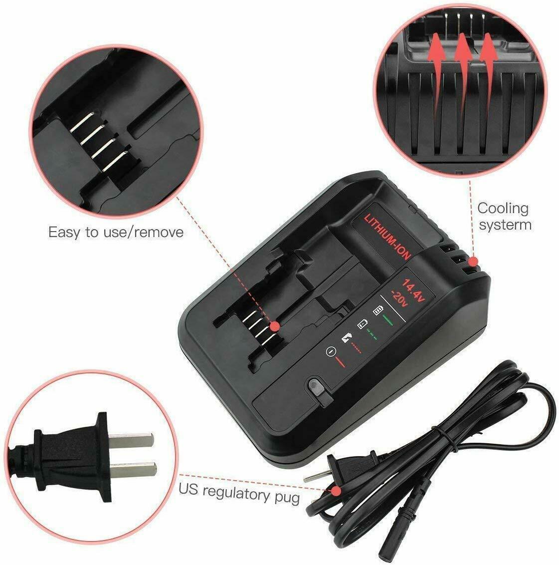 For Black+Decker 20V 2.5Ah Lithium MAX Battery Li-Ion LBXR20 LBXR2020 / Charger