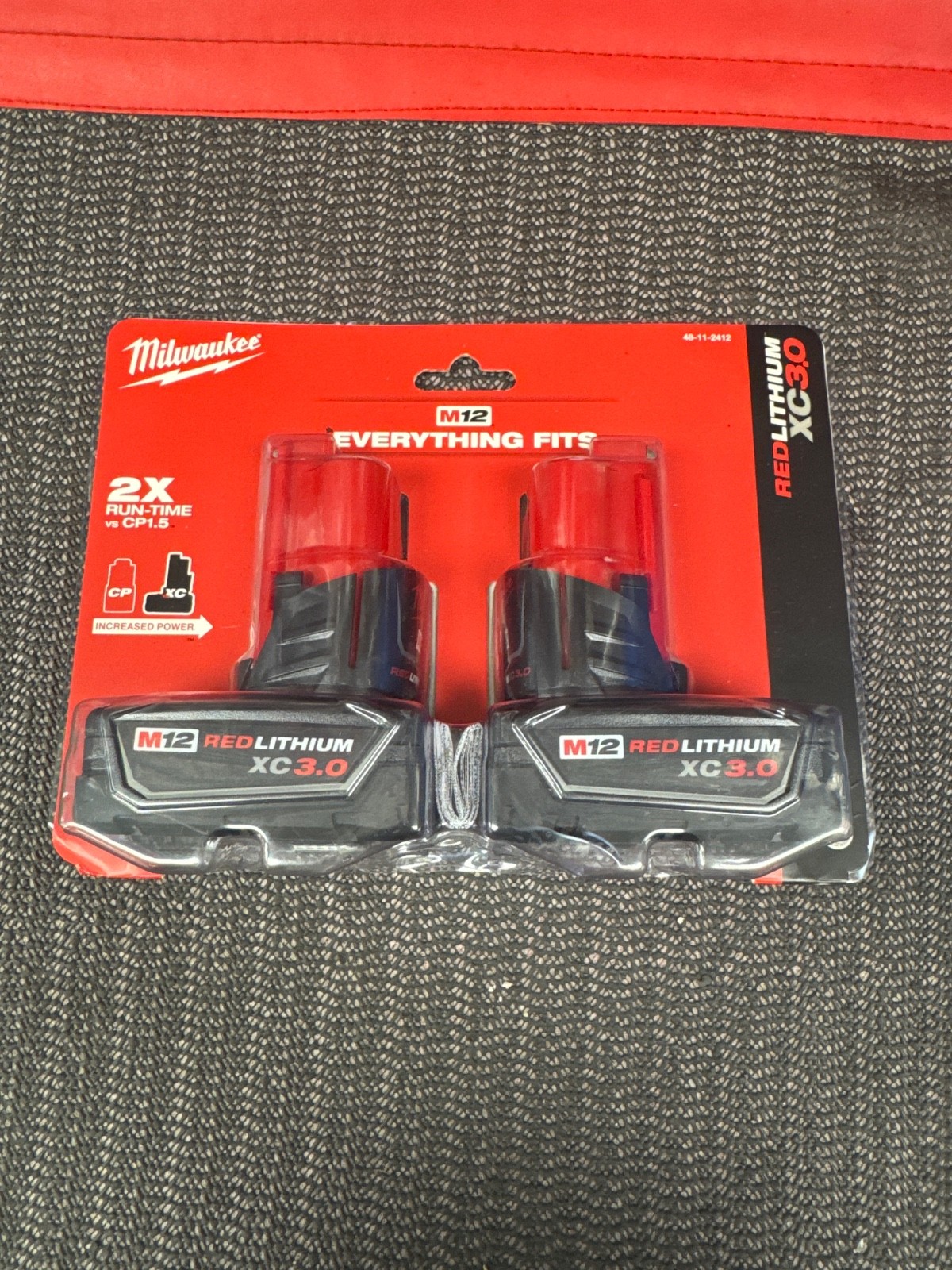 Milwaukee M12 12V Lithium-Ion XC Extended Capacity Battery, Pack of 2 – Black…