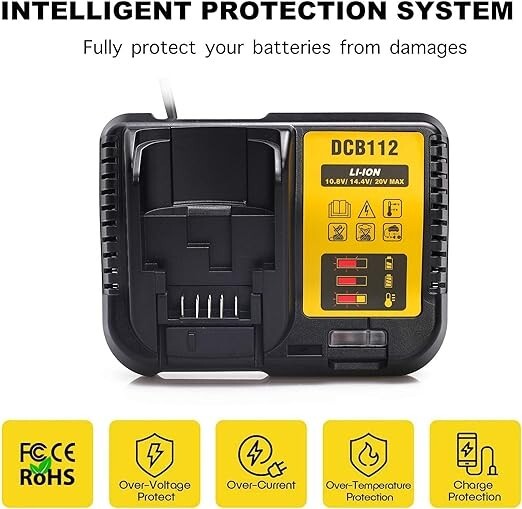 New For DEWALT DCB112 Max Li-Ion Battery Charger 12V-20VOLT DCB115 DCB205 DCB100