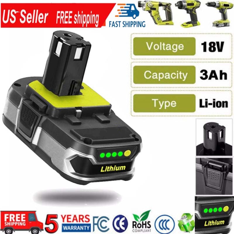 3.0AH For RYOBI P107 18V One Plus High Capacity Battery 18Volt Lithium-Ion P108