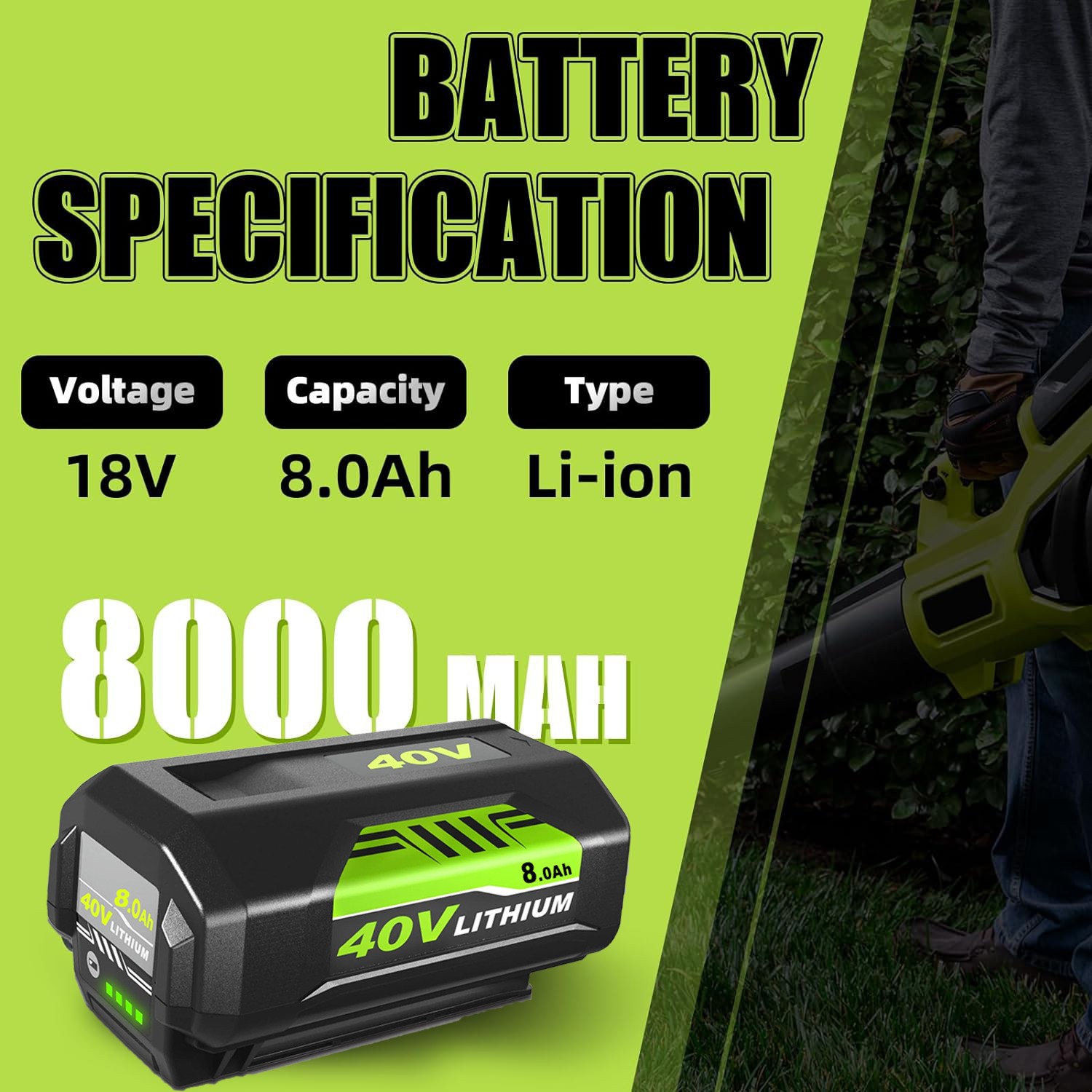 For Ryobi 40V 8Ah OP4050 Battery OP4050 OP40601 OP40401 Battery /Charger