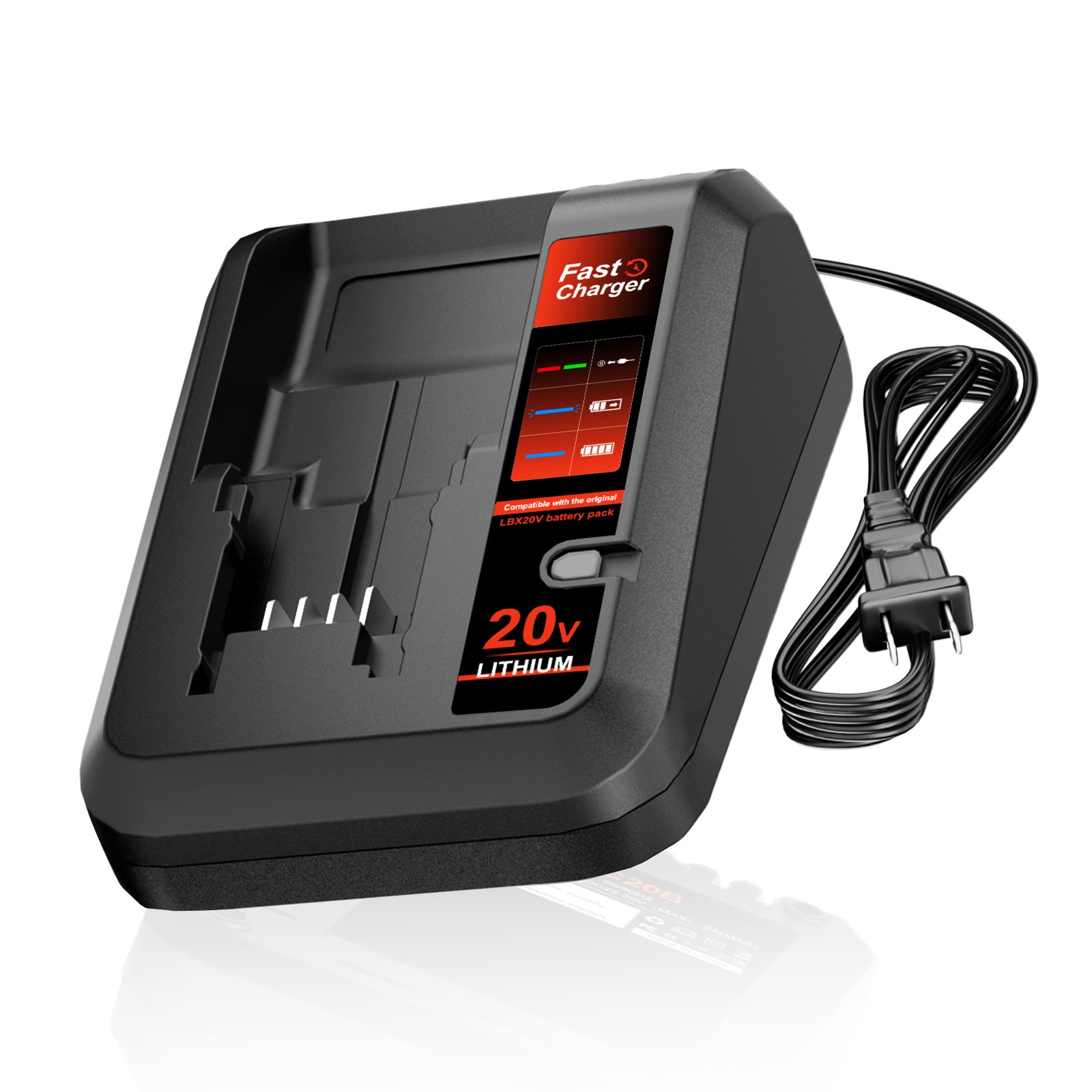 20V Lithium Battery LBXR2020 Replacement for Black & Decker 20V Battery Charger