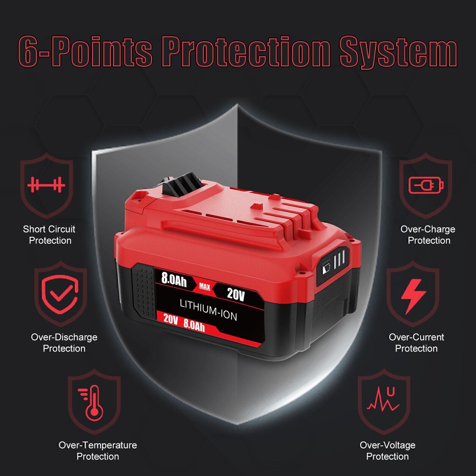 PACK For Craftsman V20 8.0Ah 7AH 20 Volt Li-ion Battery CMCB204 CMCB202 CMCB206