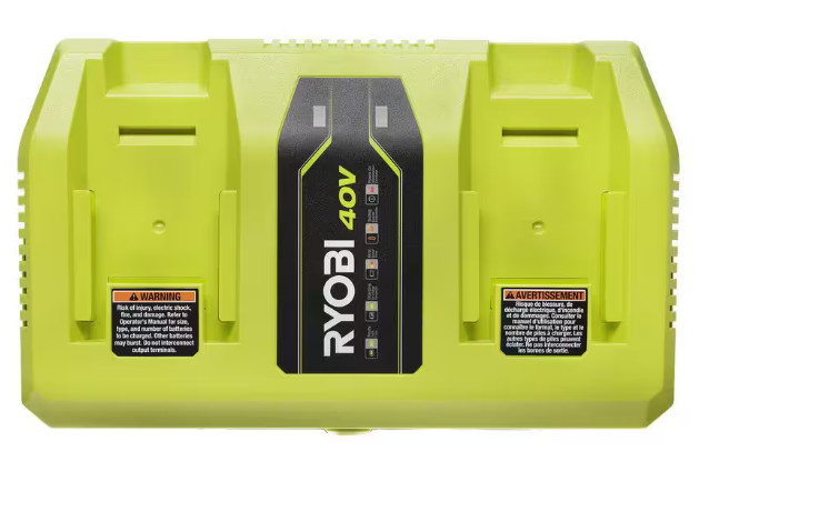 RYOBI 40-Volt Lithium Ion Dual Port Rapid Charger