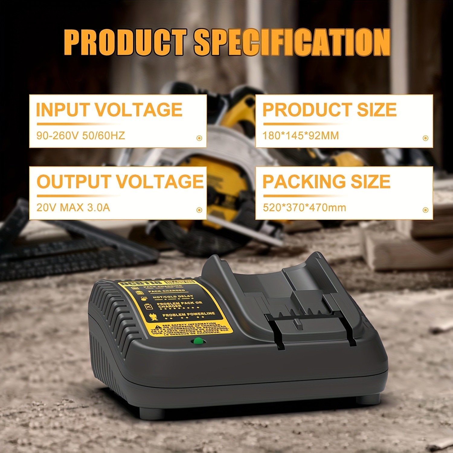 12V 20V Max 3A Fast Battery Charger for DeWalt DCB115 DCB105 DCB107 Lithium Ion