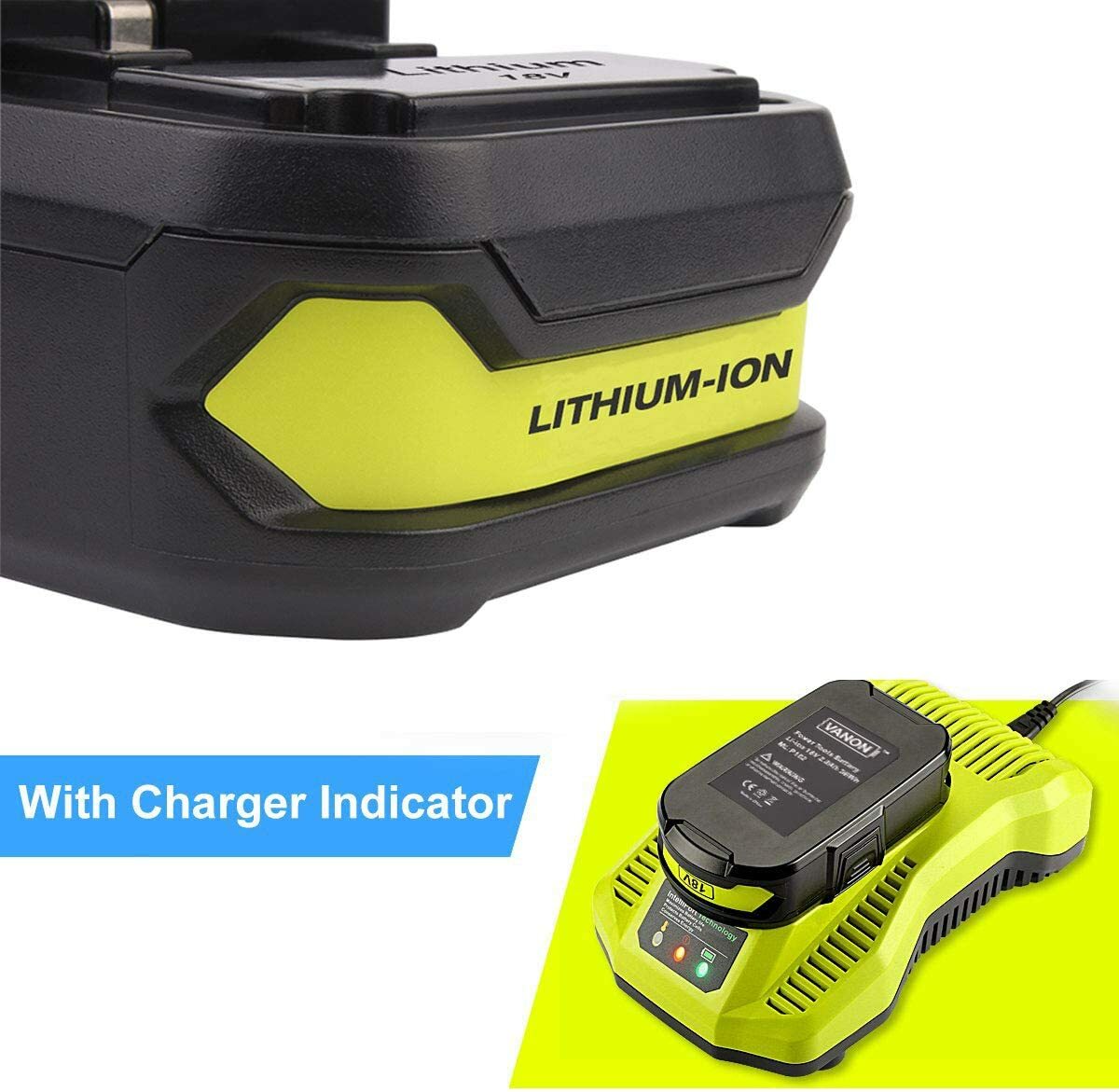 2PACK 8.0Ah Li-ion Battery For Ryobi 18V One+ Plus P108 P103 P105 P107 P109 P104