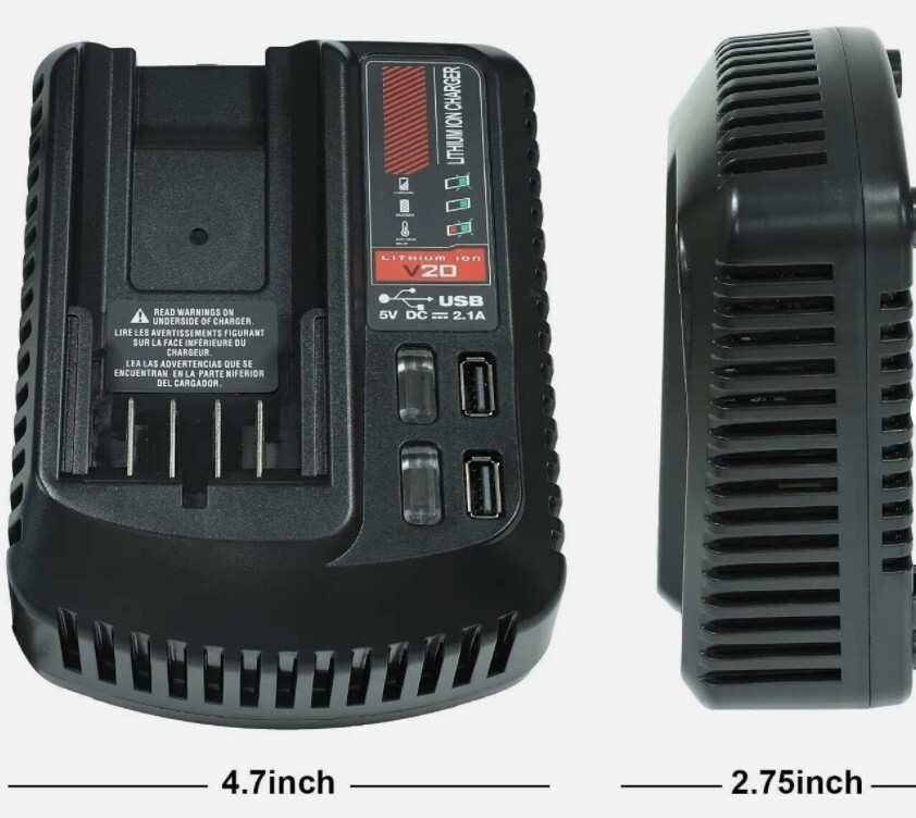 Battery Charger For CRAFTSMAN CMCB104 V20 20V MAX 20-Volt Li-Ion Tool CMCB100