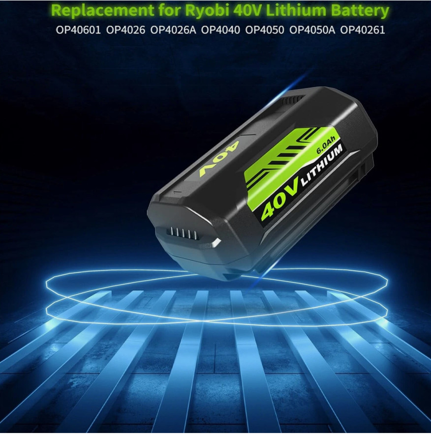 1/2X Battery/Charger For Ryobi 40V With LED Lithium-Ion 40-Volt OP406VNM OP40602