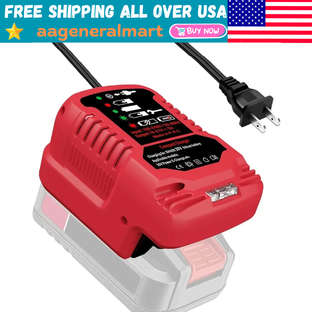 Portable Battery Charger for Bauer 20V Li-ion Charger Station with LED Indicator