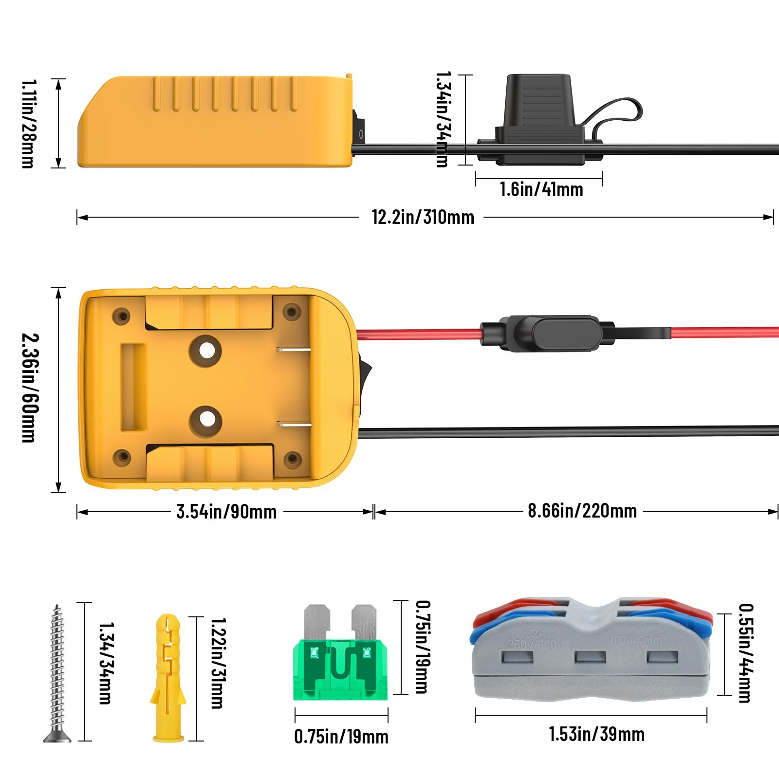 for Power Wheel Adapter Compatible with Dewalt 20V Battery Converter 1-PACK