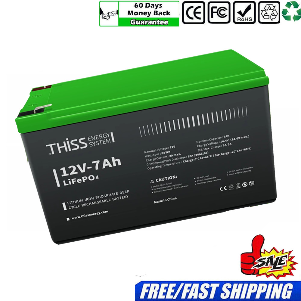 NEW Battery 7Ah Lithium 12V Cycle Rechargeable Energy Storage&Off Grid